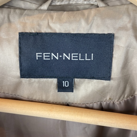 Fen Nelli Brown Tan Button Up Long Sleeve Trench Coat 10 - Picture 6 of 6